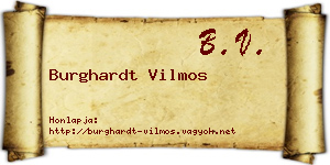 Burghardt Vilmos névjegykártya